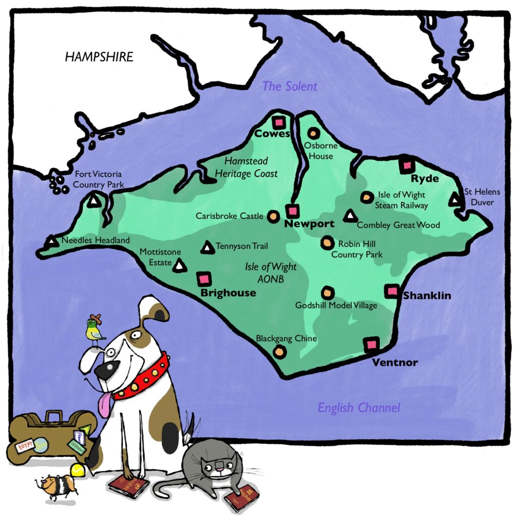 dog friendly map of Isle Of Wight