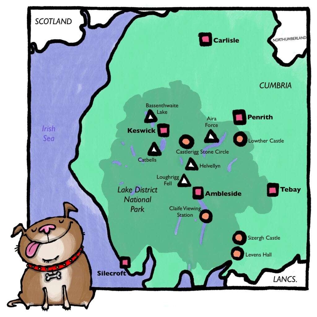 dog friendly map of Lake District