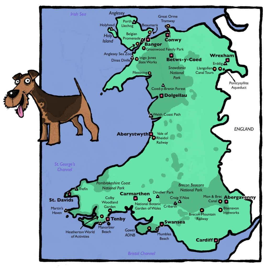 Dog Friendly map of Wales