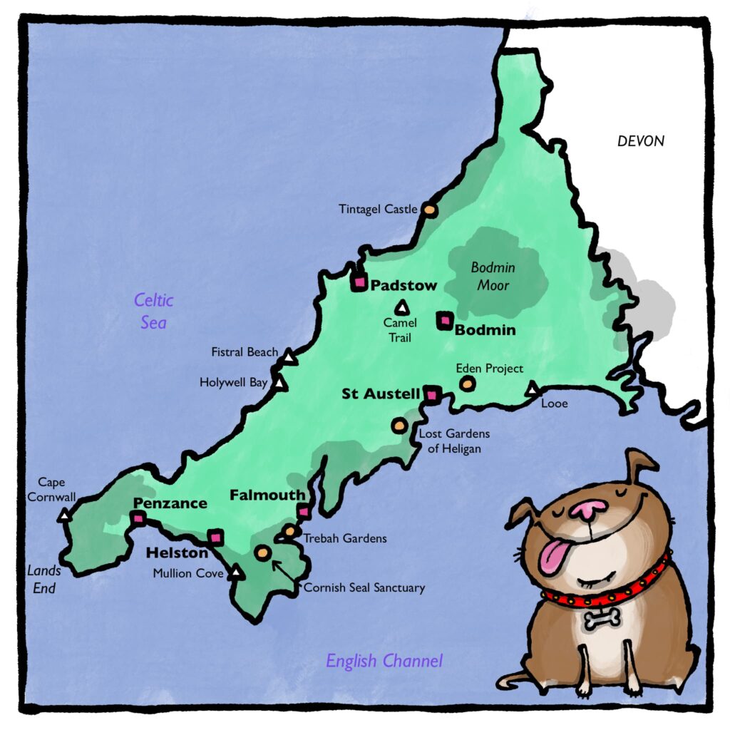 dog friendly map of cornwall